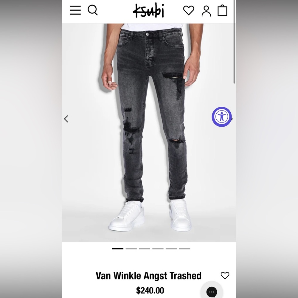 Ksubi Van Winkle Angst Thrashed Grey